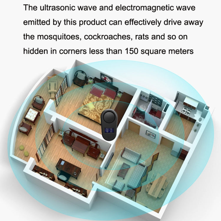 High Power Display Ultrasonic Mouse Repellent Mosquito Repellent Home Intelligent Insect Repellent AU Plug(White) - Repellents by PMC TechLife | Online Shopping South Africa | PMC TechLife | Buy Now Pay Later Mobicred