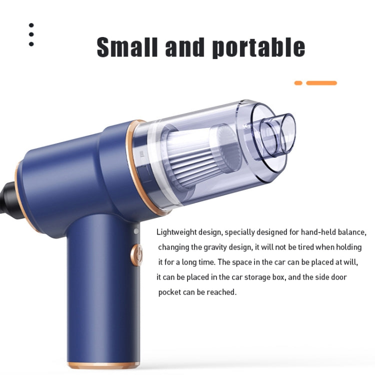 Small Wireless Charging Car Vacuum Cleaner Handheld High Power Vacuum Cleaner, Sort by color: 117CG-Blue - free shipping - PMC TechLife - Order now!