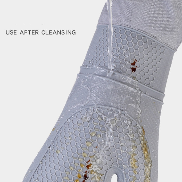 ZYA-426 Longer And Thicker Insulated Gloves Silicone Kitchen Baking Gloves(Gray) - Insulation by PMC TechLife | Online Shopping South Africa | PMC TechLife | Buy Now Pay Later Mobicred