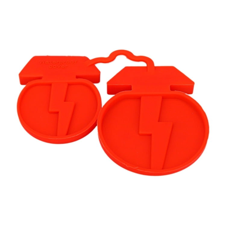 For Tesla Model3/Y 2pcs Charging Port Silicone Dustproof Waterproof Cover, Color: Conjoined Red - Waterproof Covers by PMC TechLife | Online Shopping South Africa | PMC TechLife