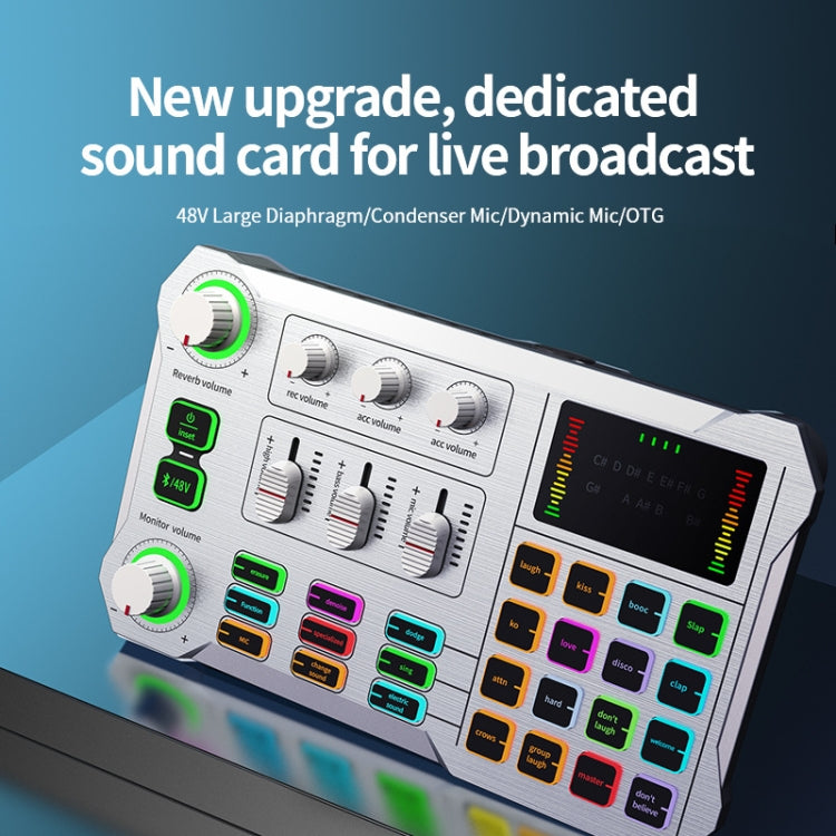 X10 Bluetooth Sound Card Studio Record With 48V XLR OTG Port Interface(White) - Live Sound Effects Processors by PMC TechLife | Online Shopping South Africa | PMC TechLife | Buy Now Pay Later Mobicred