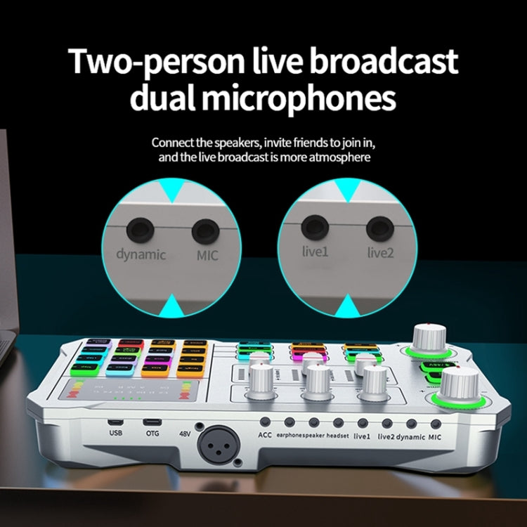 X10 Bluetooth Sound Card Studio Record With 48V XLR OTG Port Interface(White) - Live Sound Effects Processors by PMC TechLife | Online Shopping South Africa | PMC TechLife | Buy Now Pay Later Mobicred