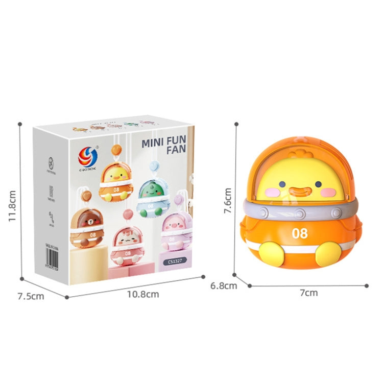 CS1327 Small USB Charging Cartoon Hanging Neck Fan Portable Leafless Silent Mini Fan(Duck) - Electric Fans by PMC TechLife | Online Shopping South Africa | PMC TechLife | Buy Now Pay Later Mobicred