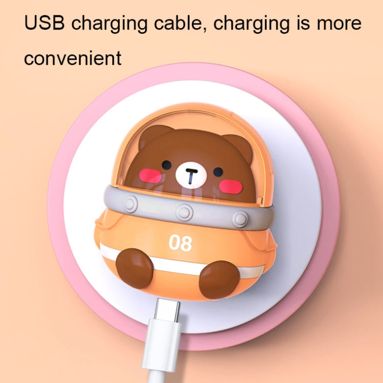 CS1327 Small USB Charging Cartoon Hanging Neck Fan Portable Leafless Silent Mini Fan(Bear) - Electric Fans by PMC TechLife | Online Shopping South Africa | PMC TechLife | Buy Now Pay Later Mobicred