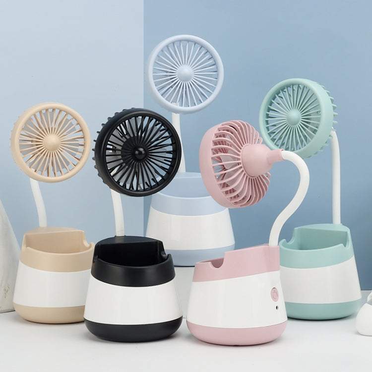 276A USB Charging Desktop Pen Holder Fan with Phone Holder Function Dormitory Portable Fan(Yellow) - Electric Fans by PMC TechLife | Online Shopping South Africa | PMC TechLife | Buy Now Pay Later Mobicred