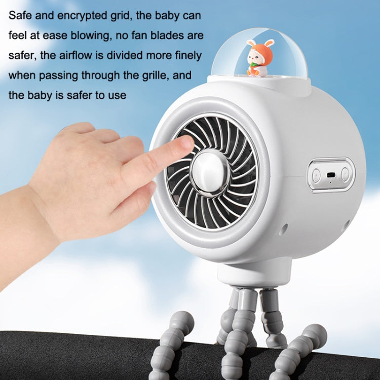 Baby Stroller Fan Home Mute Outdoor Cooling Portable Rabbit Octopus Fan Without Shake Head (Pink) - Electric Fans by PMC TechLife | Online Shopping South Africa | PMC TechLife | Buy Now Pay Later Mobicred