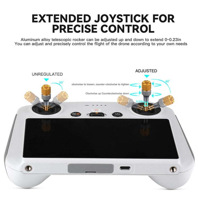For DJI Mini 3 Pro RCSTQ Aluminum Alloy Two Color Telescopic Joystick With Screen Remote Control Thumb Operation Rod(As Show) - Other by RCSTQ | Online Shopping South Africa | PMC TechLife | Buy Now Pay Later Mobicred