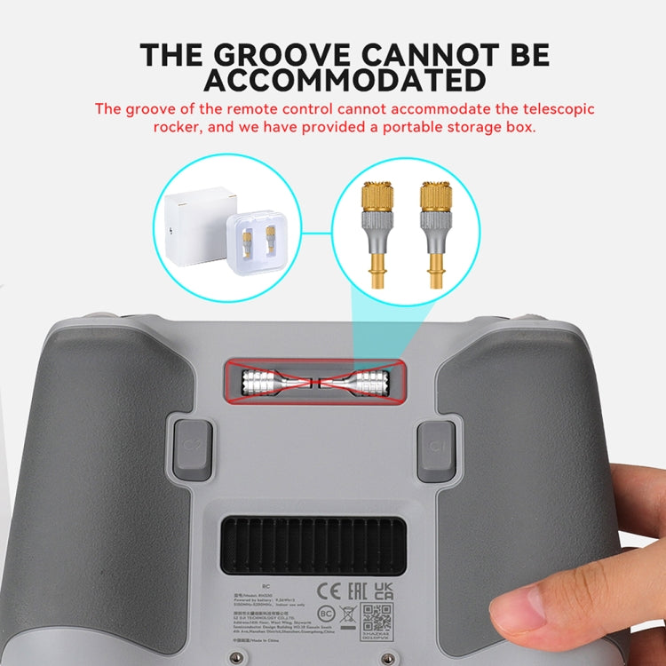 For DJI Mini 3 Pro RCSTQ Aluminum Alloy Two Color Telescopic Joystick With Screen Remote Control Thumb Operation Rod(As Show) - Other by RCSTQ | Online Shopping South Africa | PMC TechLife | Buy Now Pay Later Mobicred