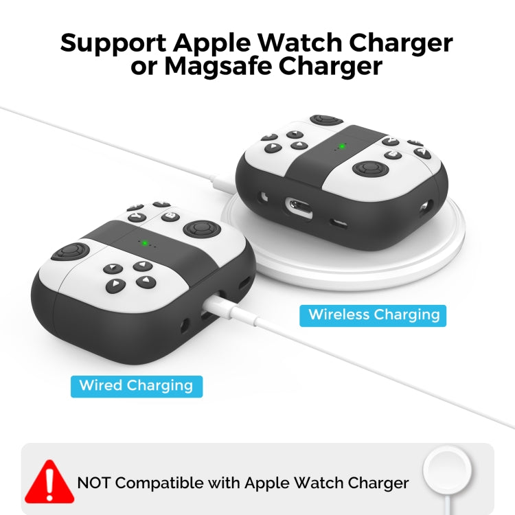 For AirPods Pro 2 AhaStyle PT-JY08 Split Silicone Cartoon Earphone Protective Case(Blue And Red) - free shipping - PMC Jewellery - Order now!