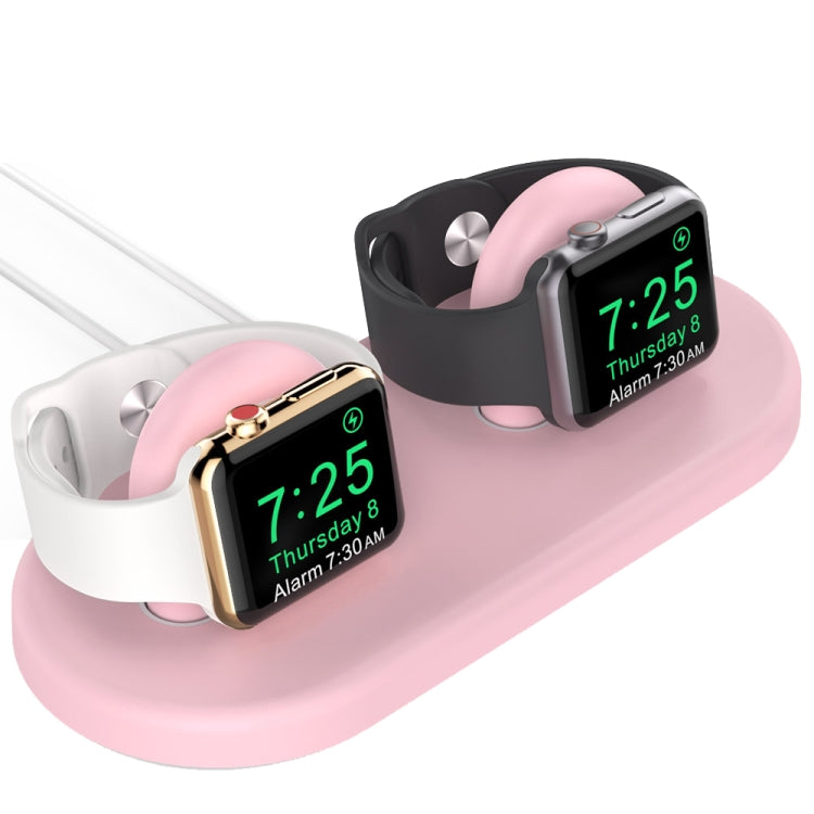 For Apple Watch / Earphone AhaStyle PT116 Universal Plastic Stand Dual Charging Storage Base(Pink) - free shipping - PMC TechLife - Order now!