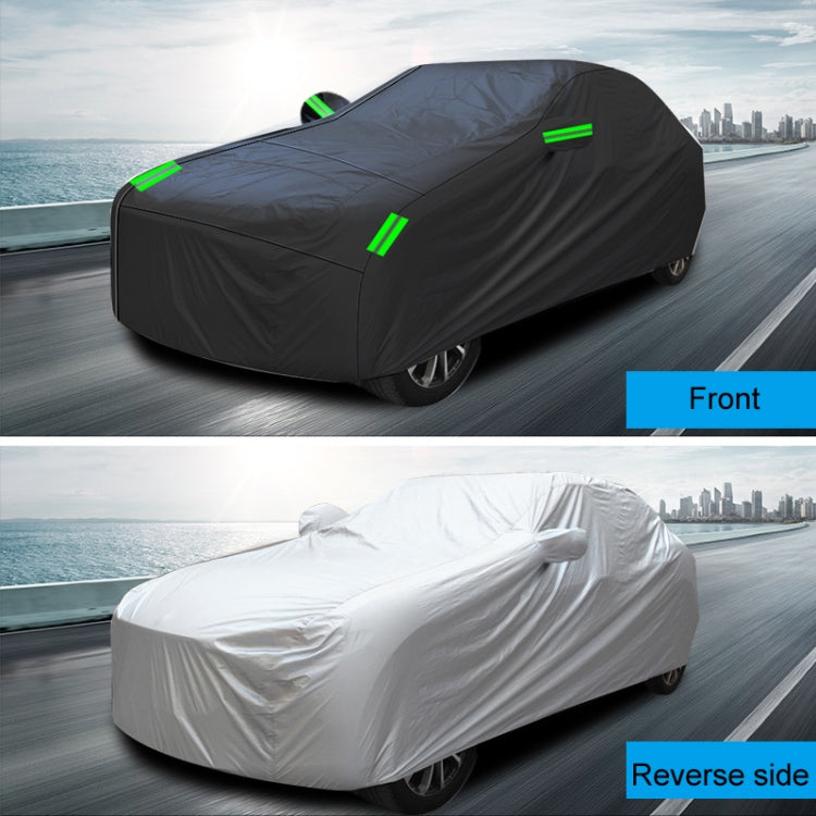 190T Silver Coated Cloth Car Rain Sun Protection Car Cover with Reflective Strip, Size: L - free shipping - PMC TechLife - Order now!