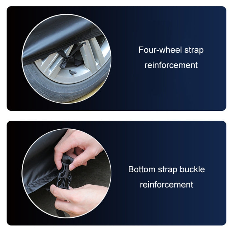 190T Silver Coated Cloth Car Rain Sun Protection Car Cover with Reflective Strip, Size: S - PE Material by PMC TechLife | Online Shopping South Africa | PMC TechLife | Buy Now Pay Later Mobicred