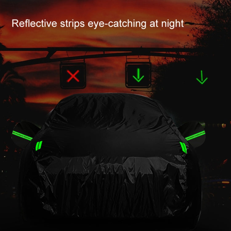 190T Silver Coated Cloth Car Rain Sun Protection Car Cover with Reflective Strip, Size: Y-L - PE Material by PMC TechLife | Online Shopping South Africa | PMC TechLife | Buy Now Pay Later Mobicred