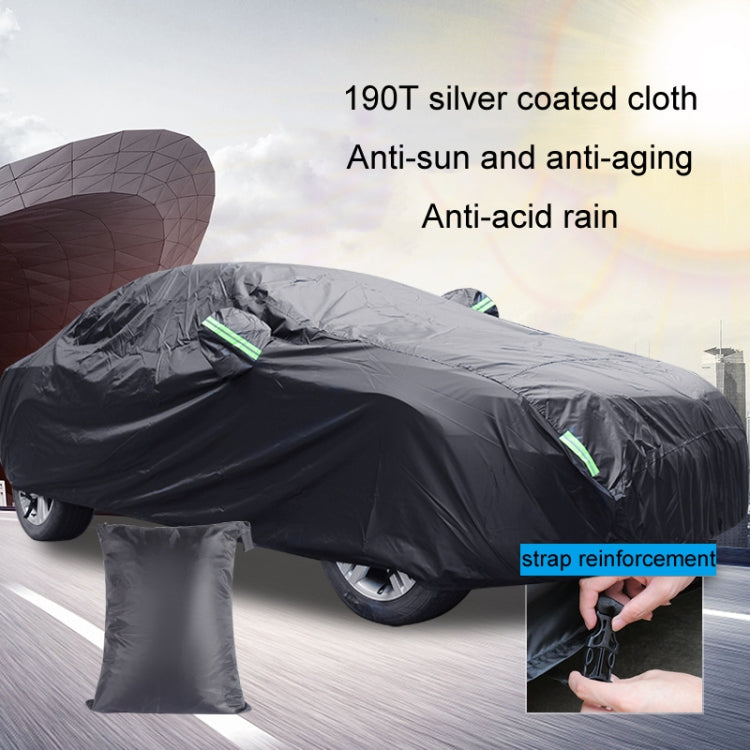 190T Silver Coated Cloth Car Rain Sun Protection Car Cover with Reflective Strip, Size: Y-L - PE Material by PMC TechLife | Online Shopping South Africa | PMC TechLife | Buy Now Pay Later Mobicred