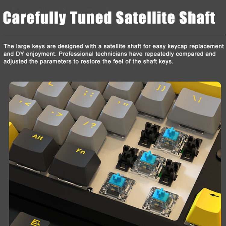 Ajazz K870T Pro 87 Keys Three Mode Wireless/Bluetooth/Wired Pluggable RGB Mechanical Keyboard Tea Shaft (White) - free shipping - PMC Jewellery - Order now!