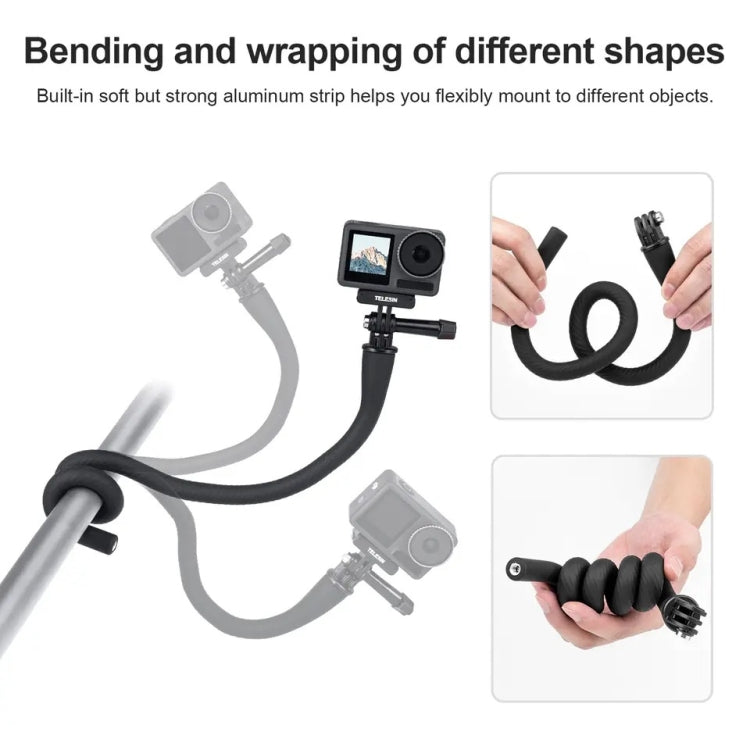 TELESIN Flexible Mount Bracket Octopus Tripod For Mini Action Camera and Mobile Phone,Spec: With Phone Clip Kit - Holder by TELESIN | Online Shopping South Africa | PMC TechLife | Buy Now Pay Later Mobicred