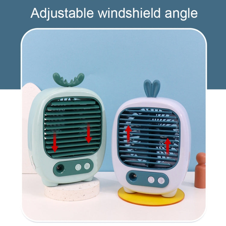 1315 Spray Humidification Hydrating Cartoon Fan USB Charging Desktop Fan(Bunny Green) - Electric Fans by PMC TechLife | Online Shopping South Africa | PMC TechLife | Buy Now Pay Later Mobicred