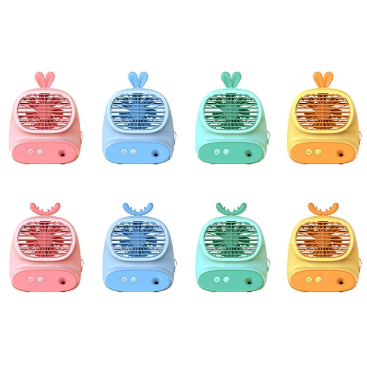 CS1319 Desktop Small Hydrating Spray Cartoon Fan Rechargeable Silent Humidifying Fan(Deer Pink) - Electric Fans by PMC TechLife | Online Shopping South Africa | PMC TechLife | Buy Now Pay Later Mobicred