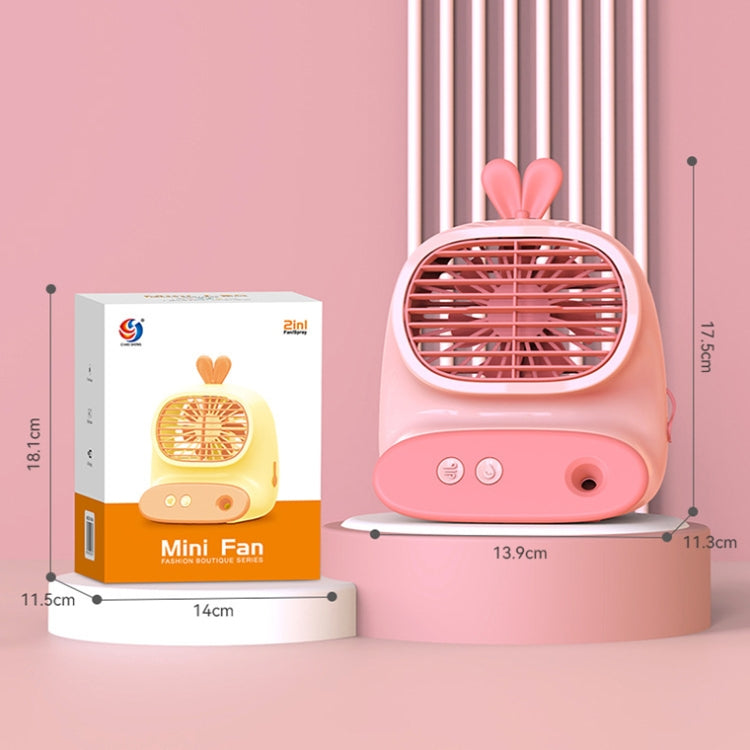 CS1319 Desktop Small Hydrating Spray Cartoon Fan Rechargeable Silent Humidifying Fan(Deer Pink) - Electric Fans by PMC TechLife | Online Shopping South Africa | PMC TechLife | Buy Now Pay Later Mobicred