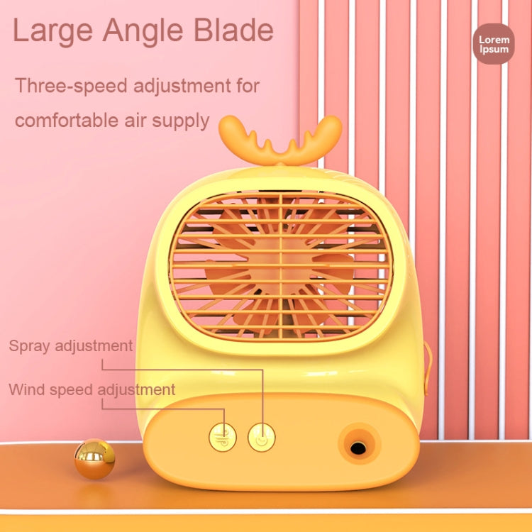 CS1319 Desktop Small Hydrating Spray Cartoon Fan Rechargeable Silent Humidifying Fan(Deer Pink) - Electric Fans by PMC TechLife | Online Shopping South Africa | PMC TechLife | Buy Now Pay Later Mobicred