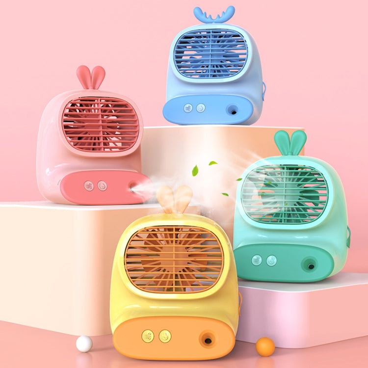 CS1319 Desktop Small Hydrating Spray Cartoon Fan Rechargeable Silent Humidifying Fan(Deer Pink) - Electric Fans by PMC TechLife | Online Shopping South Africa | PMC TechLife | Buy Now Pay Later Mobicred