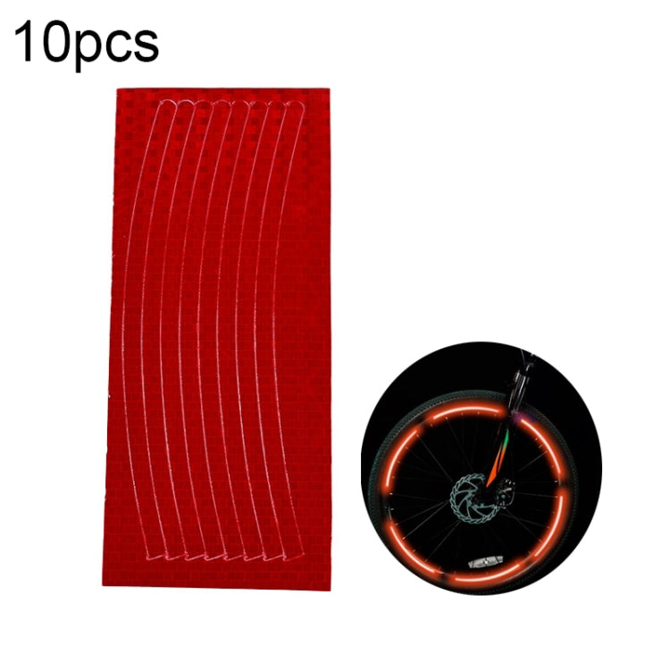 10pcs Reflective Stickers For Bicycle Rims Riding Equipment Accessories(Red) - Decorative Accessories by PMC TechLife | Online Shopping South Africa | PMC TechLife | Buy Now Pay Later Mobicred