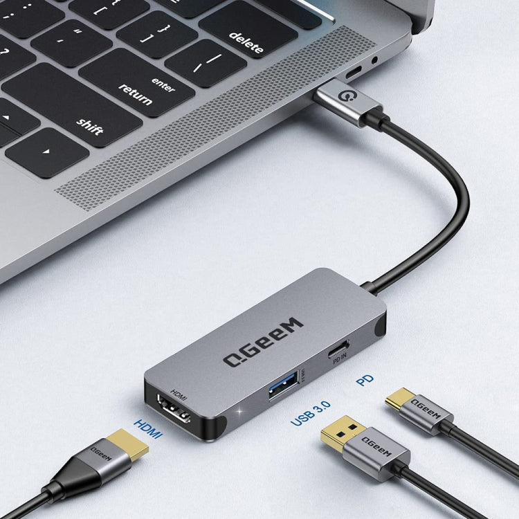QGeeM UH03-1 USB3.0 Multifunctional Docking Station Type-C PD100W HUB(3 in 1) - free shipping - PMC Jewellery - Order now!