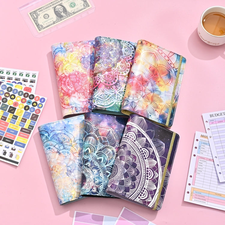 A6 Mandala Binder Financial Plan Notebook PU Leather Cash Budget Book(Gorgeous Pink) - Notebooks by PMc TechLife | Online Shopping South Africa | PMc TechLife | Buy Now Pay Later Mobicred