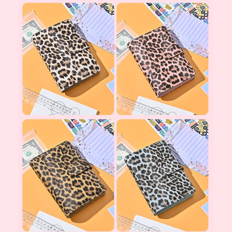 A6 Leopard Print Cash Budget Notebook  Loose Leaf Financial Management Notepad(Beige Brown) - free shipping - PMC TechLife - Order now!