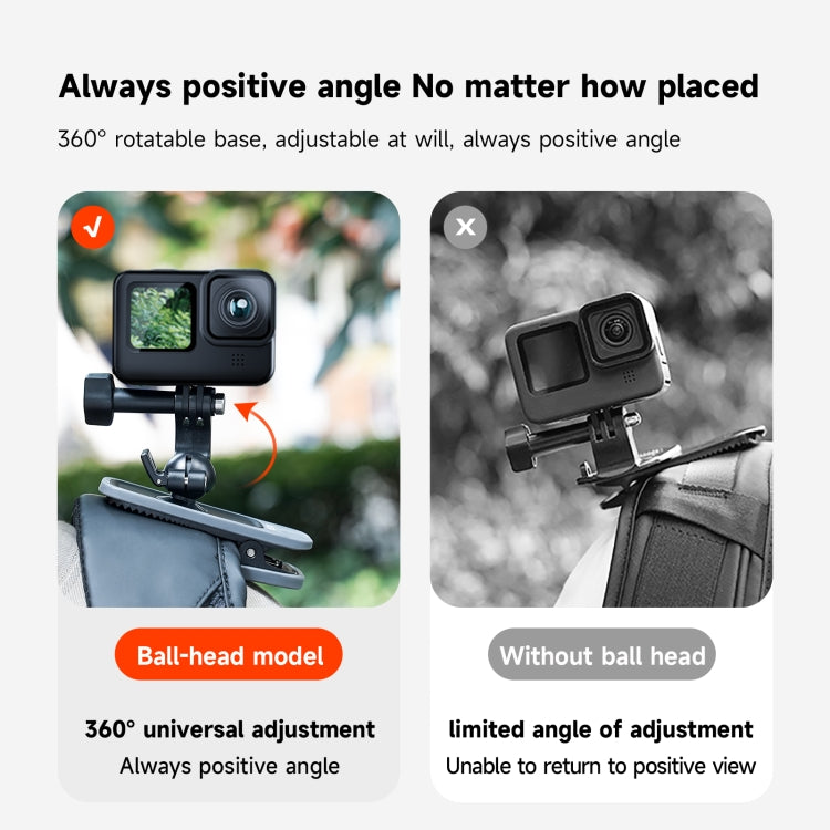 TELESIN 360 Degree Rotation Magnetic Backpack Clip Clamp Mount For Action Camera - Backpack Clip by TELESIN | Online Shopping South Africa | PMC TechLife | Buy Now Pay Later Mobicred
