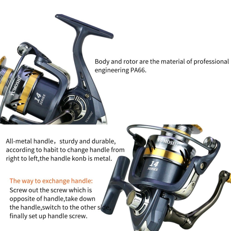 YUMOSHI KS7000 Spinning Fishing Reel Metal Rocker Metal Cup Reel - Fishing Reels by YUMOSHI | Online Shopping South Africa | PMC TechLife | Buy Now Pay Later Mobicred