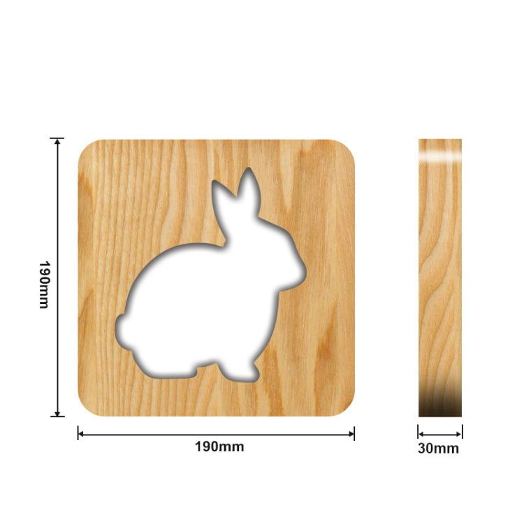 FS-T2104W  3D Wooden Carving Rabbit Table Lamp USB Night Light Crafts(Warm White) - free shipping - PMC TechLife - Order now!