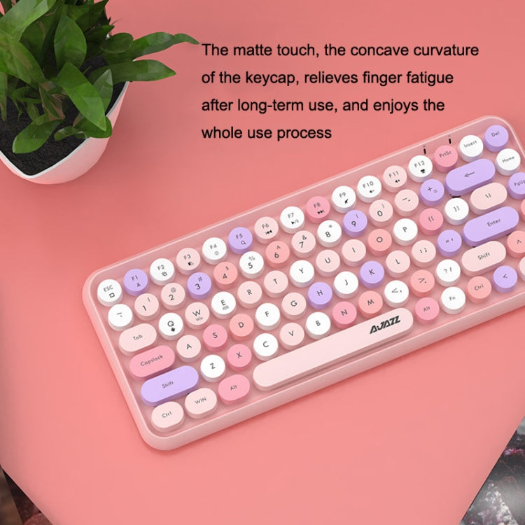 Ajazz 308I 84 Keys Tablet Computer Notebook Home Office Punk Bluetooth Keyboard(Milk Tea Color) - free shipping - PMC Jewellery - Order now!
