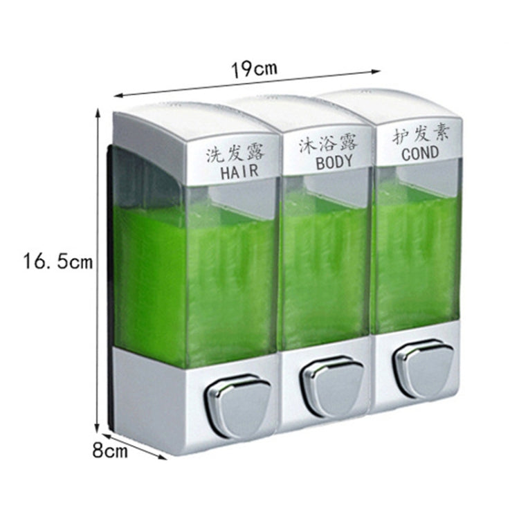 Three Head Wall Mounted Manual Press Soap Dispenser Shampoo Bottle Hand Wash Body Wash Dispenser, Color: Gold - Soap Dispenser by PMc TechLife | Online Shopping South Africa | PMc TechLife | Buy Now Pay Later Mobicred