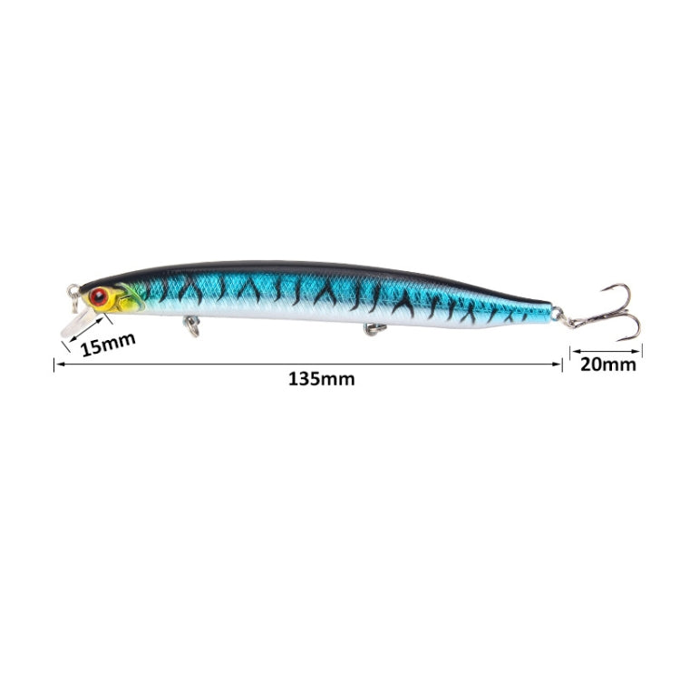 XY-256 19.1g/13.5cm Long Casting Sinking Minnow Fake Bait(6) - Fishing Lures by PMC TechLife | Online Shopping South Africa | PMC TechLife | Buy Now Pay Later Mobicred