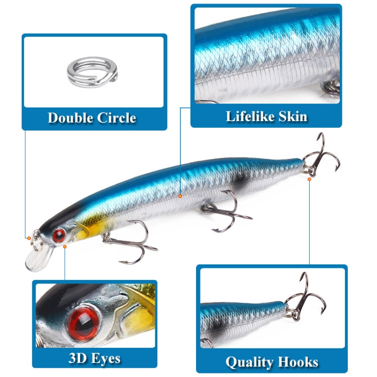 XY-256 19.1g/13.5cm Long Casting Sinking Minnow Fake Bait(4) - Fishing Lures by PMC TechLife | Online Shopping South Africa | PMC TechLife | Buy Now Pay Later Mobicred