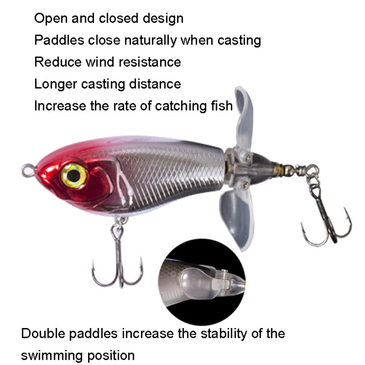 DF080 16g Double Paddle Tractor Surface Tether Roadrunner Fake Lure Long-distance Casting Lure(Silver Black Back) - Fishing Lures by PMC TechLife | Online Shopping South Africa | PMC TechLife | Buy Now Pay Later Mobicred