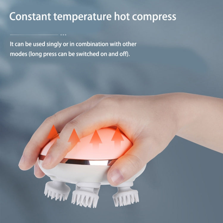 K111 Hot Compress Red Light Head Massager Electric Kneading Vibration Waterproof Head Instrument, Size: English Version(White) - Massage & Relaxation by PMC TechLife | Online Shopping South Africa | PMC TechLife