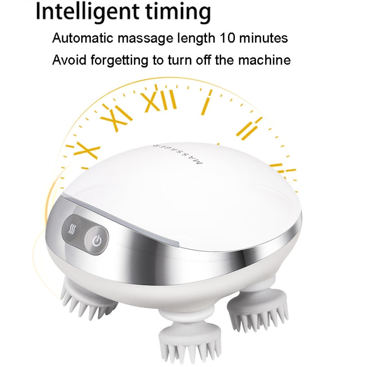 K111 Hot Compress Red Light Head Massager Electric Kneading Vibration Waterproof Head Instrument, Size: English Version(White) - Massage & Relaxation by PMC TechLife | Online Shopping South Africa | PMC TechLife