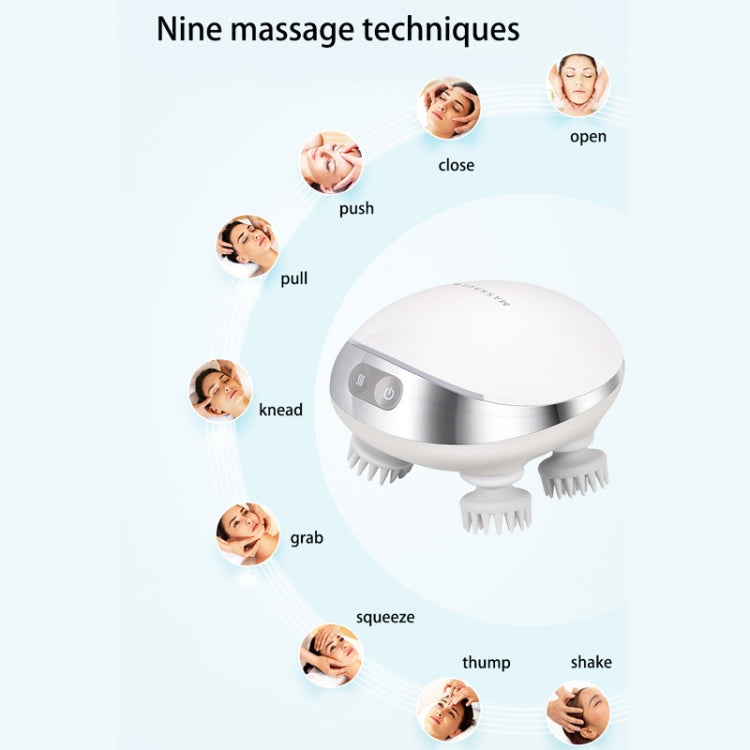 K111 Hot Compress Red Light Head Massager Electric Kneading Vibration Waterproof Head Instrument, Size: English Version(White) - Massage & Relaxation by PMC TechLife | Online Shopping South Africa | PMC TechLife