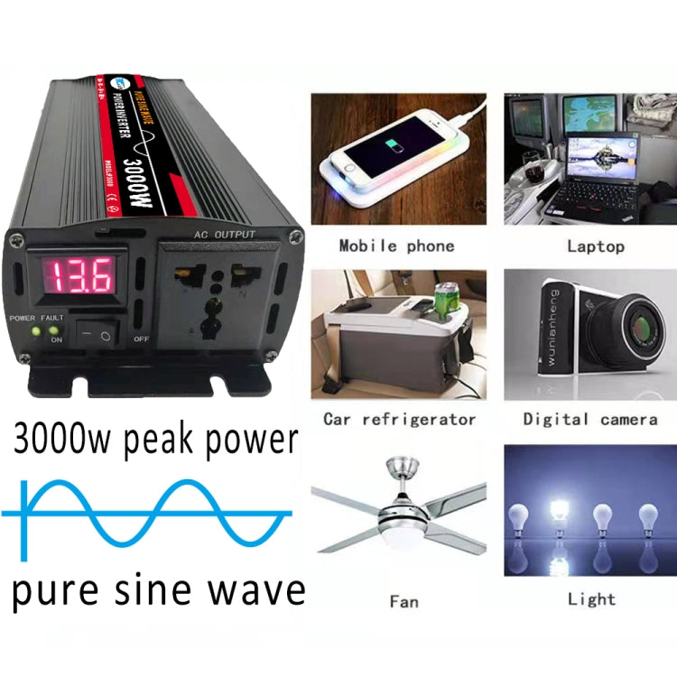 4000W (Actual 800W) 12V to 220V High Power Car Sine Wave Inverter Power Converter - Pure Sine Wave by PMC TechLife | Online Shopping South Africa | PMC TechLife