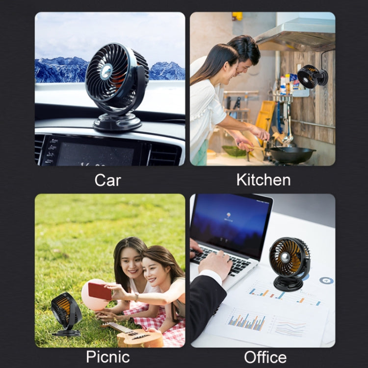 F611 Rotatable Multi-angle Air Supply Car Silent Fan(USB) - Heating & Fans by PMC TechLife | Online Shopping South Africa | PMC TechLife | Buy Now Pay Later Mobicred
