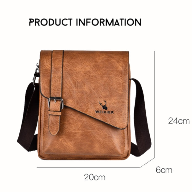WEIXIER D266 Retro Crossbody Large Capacity Messenger Bag Shoulder Bag Tot Backpack(Dark Brown) - Single-shoulder Bags by WEIXIER | Online Shopping South Africa | PMC TechLife | Buy Now Pay Later Mobicred