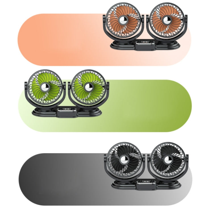 F621 Car Rotatable Turntable Silent Car Double Head Fan, Model: USB - Heating & Fans by PMC TechLife | Online Shopping South Africa | PMC TechLife | Buy Now Pay Later Mobicred
