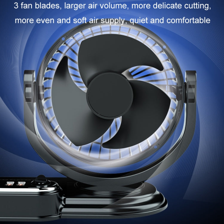 F621 Car Rotatable Turntable Silent Car Double Head Fan, Model: USB - Heating & Fans by PMC TechLife | Online Shopping South Africa | PMC TechLife | Buy Now Pay Later Mobicred