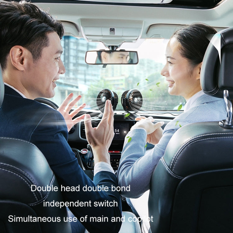 F621 Car Rotatable Turntable Silent Car Double Head Fan, Model: USB - Heating & Fans by PMC TechLife | Online Shopping South Africa | PMC TechLife | Buy Now Pay Later Mobicred