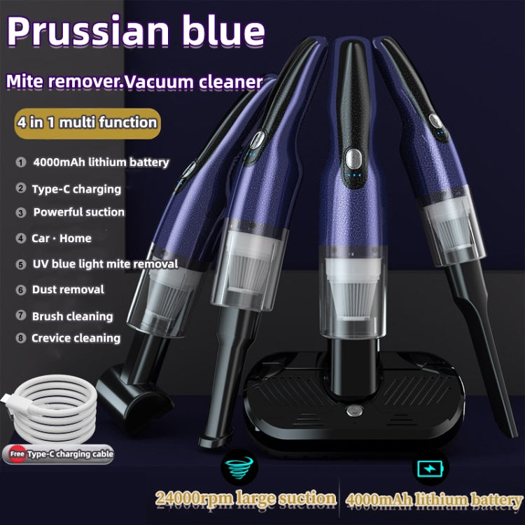 4 In 1 12000pa Wireless  Mini Handheld Car Vacuum Cleaner Mite Remover(Red) - Vacuum Cleaner by PMC TechLife | Online Shopping South Africa | PMC TechLife | Buy Now Pay Later Mobicred