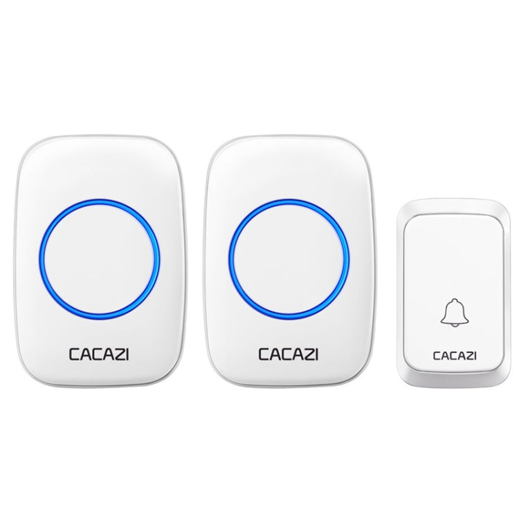 CACAZI A06-DC 1 to 2 Battery Smart Home Wireless Waterproof Doorbell(White) - Wireless Doorbell by CACAZI | Online Shopping South Africa | PMC TechLife | Buy Now Pay Later Mobicred