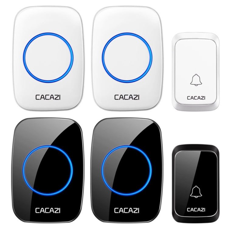 CACAZI A06-DC 1 to 2 Battery Smart Home Wireless Waterproof Doorbell(White) - Wireless Doorbell by CACAZI | Online Shopping South Africa | PMC TechLife | Buy Now Pay Later Mobicred