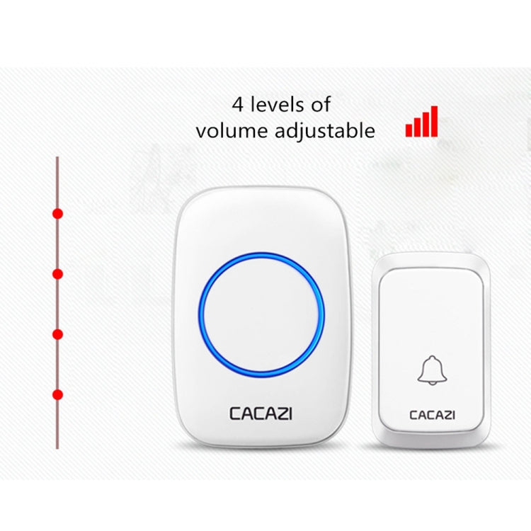 CACAZI A06-DC 1 to 2 Battery Smart Home Wireless Waterproof Doorbell(White) - Wireless Doorbell by CACAZI | Online Shopping South Africa | PMC TechLife | Buy Now Pay Later Mobicred